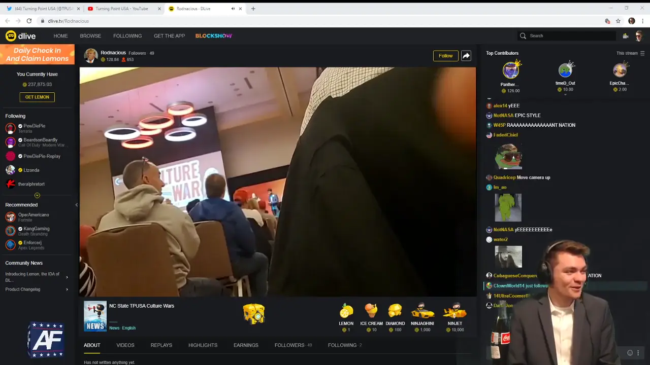 Groyper War - Battle of North Carolina - Nick Fuentes DLive Stream