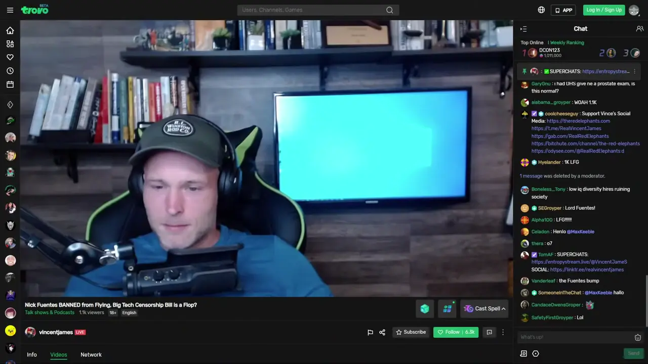 Nick Fuentes Vincent James Stream - Banned from Flying
