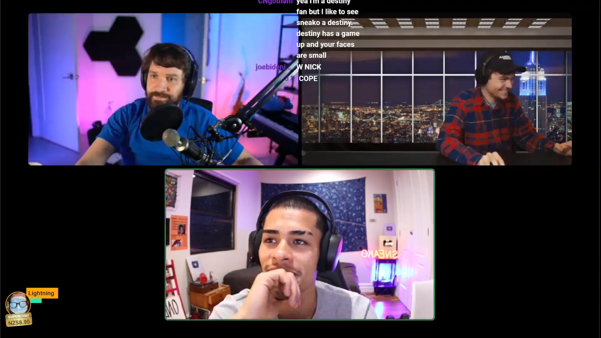 Nick and Destiny on Sneako's Stream