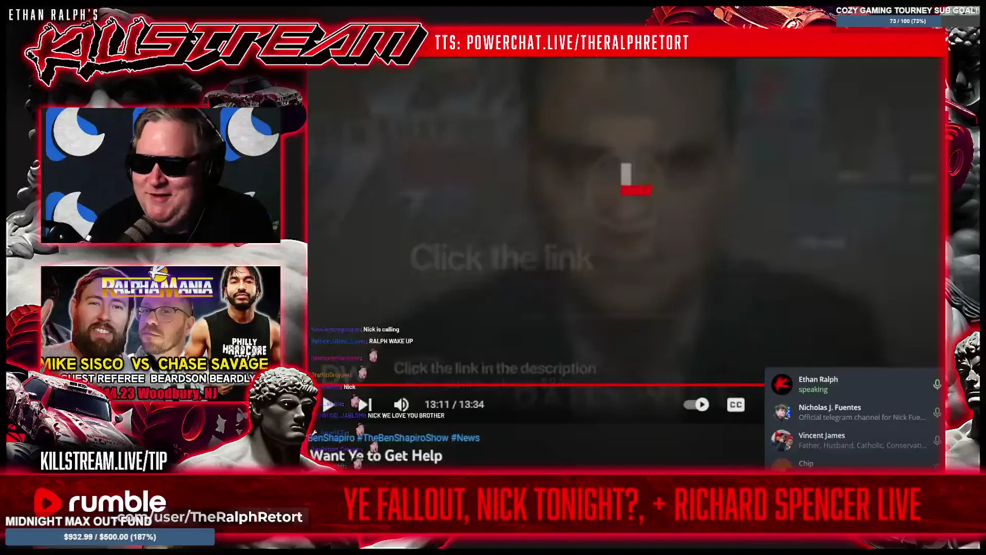 Nick Fuentes Calls in to The Killstream