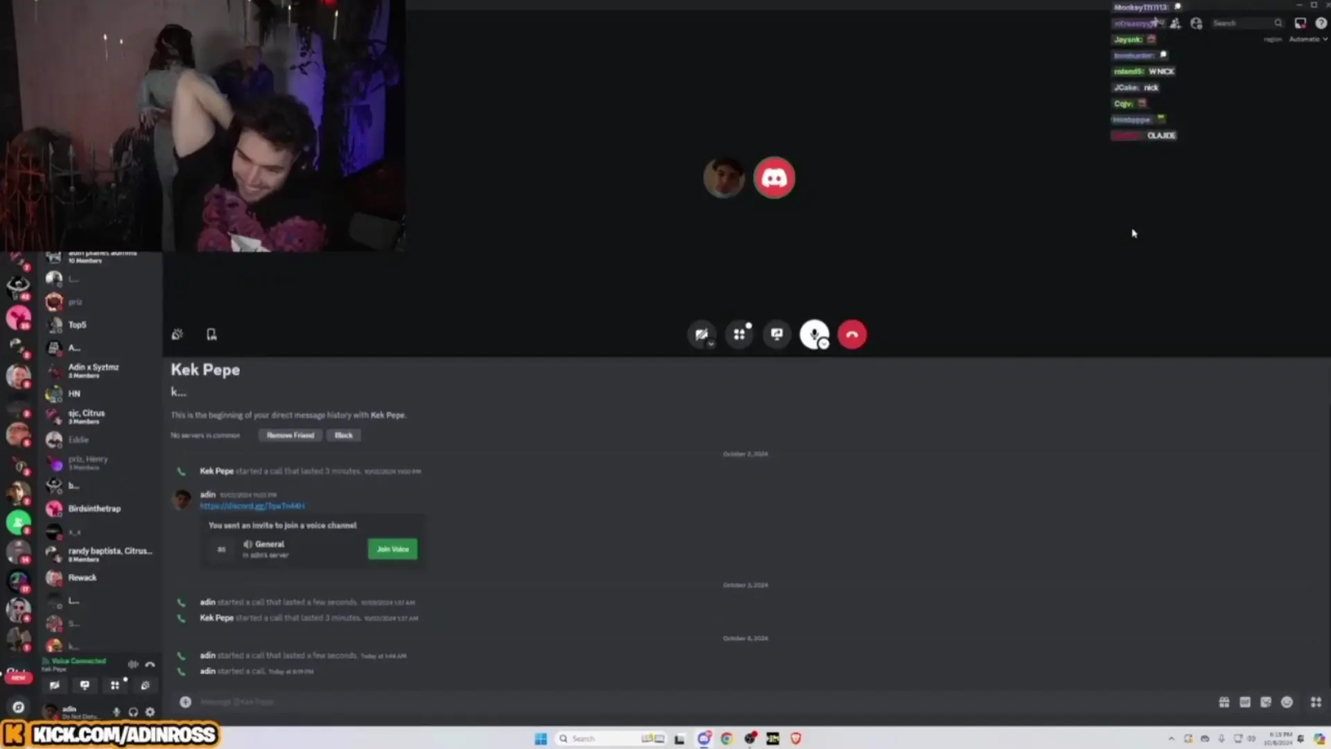 Adin Ross Calls Nick Fuentes